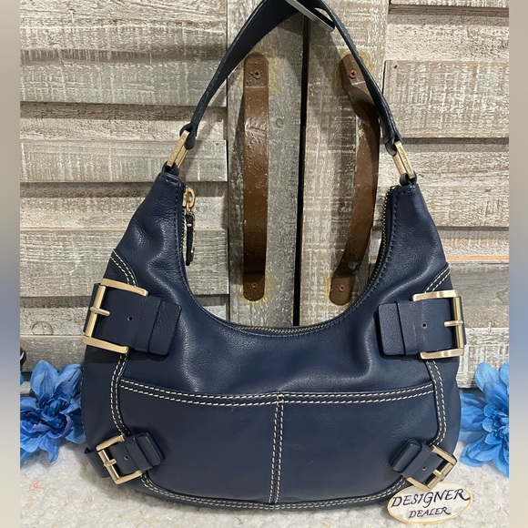 Authentic Michael Kors Blue Buckle Hobo Shoulder Bag VGC! - Picture 1 of 11